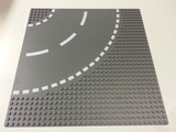 LEGO 44342px2 Baseplate, Road 32 x 32 6-Stud Curve with White Dashed Lines Pattern - Main Product Image