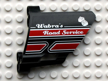 LEGO 44352pb05 Technic, Panel Fairing #22 Large Short, Small Hole, Side A with 'Wabra's Road Service' Pattern (Sticker) - Set 8285 - Main Product Image