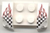LEGO 44674pb04 Vehicle, Mudguard 2 x 4 with Headlights Overhang with Checkered Flame Pattern on Both Sides (Stickers) - Set 8121 - Main Product Image