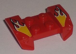 LEGO 44674pb07 Vehicle, Mudguard 2 x 4 with Headlights Overhang with Yellow Flame Pattern on Both Sides (Stickers) - Set 8195 - Main Product Image