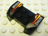 LEGO 44674pb10 Vehicle, Mudguard 2 x 4 with Headlights Overhang with Stylized White 'oxide' and Red and Yellow Flames Pattern on Both Sides (Stickers) - Set 8681 - Main Product Image