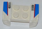 LEGO 44674pb18 Vehicle, Mudguard 2 x 4 with Headlights Overhang with 'NUTY REZ' and Red Line on Blue and  Pattern on Both Sides (Stickers) - Set 8125 - Main Product Image