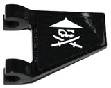 LEGO 44676pb029 Flag 2 x 2 Trapezoid with White Ninja Skull with Crossed Swords Pattern on Both Sides (Stickers) - Sets 70593 / 70602 - Main Product Image