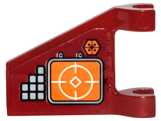 LEGO 44676pb033 Flag 2 x 2 Trapezoid with Gray Buttons and Orange Target Screens Pattern (Sticker) - Set 70592 - Main Product Image