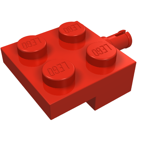 LEGO 4488 Plate, Modified 2 x 2 with Wheel Holder in Red - Authentic LEGO Part