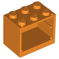 LEGO 4532a Container, Cupboard 2 x 3 x 2 - Solid Studs in Orange - Authentic LEGO Part