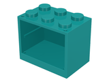 LEGO 4532a Container, Cupboard 2 x 3 x 2 - Solid Studs in Dark Turquoise - Authentic LEGO Part