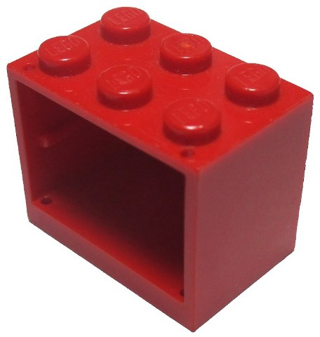 LEGO 4532a Container, Cupboard 2 x 3 x 2 - Solid Studs in Red - Authentic LEGO Part