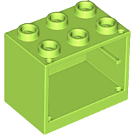 LEGO 4532b Container, Cupboard 2 x 3 x 2 - Hollow Studs in Lime - Authentic LEGO Part