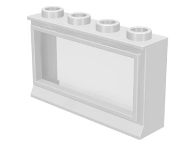 LEGO 453 Window 1 x 4 x 2 with Fixed Glass in White - Authentic LEGO Part