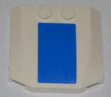 LEGO 45677pb052 Wedge 4 x 4 x 2/3 Triple Curved with Blue Thick Stripe Pattern (Sticker) - Sticker Width 13mm - Set 7236-2 - Main Product Image
