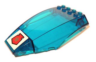 LEGO 45705pb012 Windscreen 10 x 6 x 2 Curved with Space Police 3 Badge Pattern (Sticker) - Set 5973 - Main Product Image