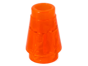 LEGO 4589b Cone 1 x 1 with Top Groove in Trans-Neon Orange - Authentic LEGO Part