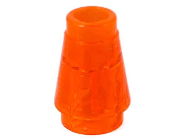 LEGO 4589b Cone 1 x 1 with Top Groove in Trans-Neon Orange - Authentic LEGO Part