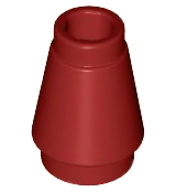 LEGO 4589b Cone 1 x 1 with Top Groove in Dark Red - Authentic LEGO Part