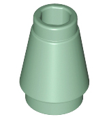 LEGO 4589b Cone 1 x 1 with Top Groove in Sand Green - Authentic LEGO Part