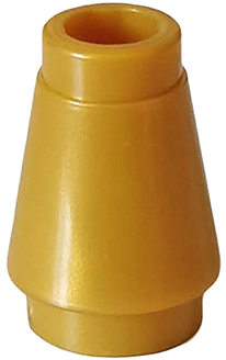 LEGO 4589b Cone 1 x 1 with Top Groove in Pearl Gold - Authentic LEGO Part