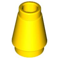 LEGO 4589b Cone 1 x 1 with Top Groove in Yellow - Authentic LEGO Part