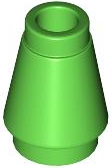 LEGO 4589b Cone 1 x 1 with Top Groove in Bright Green - Authentic LEGO Part
