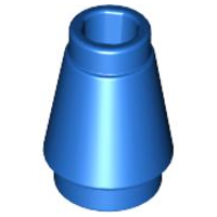 LEGO 4589b Cone 1 x 1 with Top Groove in Blue - Authentic LEGO Part