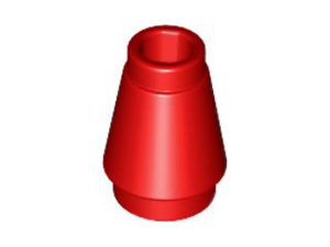 LEGO 4589b Cone 1 x 1 with Top Groove in Red - Authentic LEGO Part