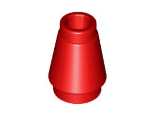 LEGO 4589b Cone 1 x 1 with Top Groove in Red - Authentic LEGO Part
