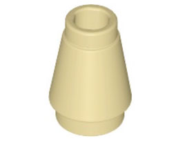 LEGO 4589b Cone 1 x 1 with Top Groove in Tan - Authentic LEGO Part