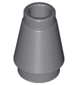 LEGO 4589b Cone 1 x 1 with Top Groove in Dark Bluish Gray - Authentic LEGO Part