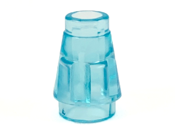 LEGO 4589b Cone 1 x 1 with Top Groove in Trans-Light Blue - Authentic LEGO Part