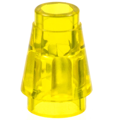 LEGO 4589b Cone 1 x 1 with Top Groove in Trans-Yellow - Authentic LEGO Part