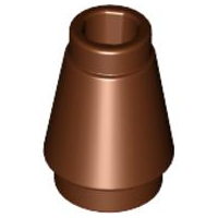 LEGO 4589b Cone 1 x 1 with Top Groove in Reddish Brown - Authentic LEGO Part