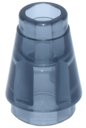 LEGO 4589b Cone 1 x 1 with Top Groove in Trans-Black - Authentic LEGO Part