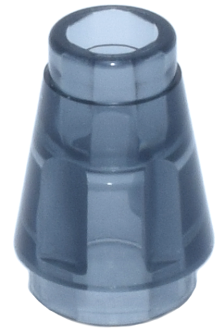 LEGO 4589b Cone 1 x 1 with Top Groove in Trans-Black - Authentic LEGO Part
