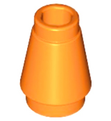 LEGO 4589b Cone 1 x 1 with Top Groove in Orange - Authentic LEGO Part