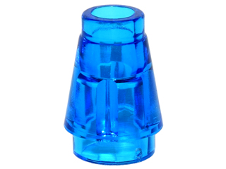 LEGO 4589b Cone 1 x 1 with Top Groove in Trans-Dark Blue - Authentic LEGO Part