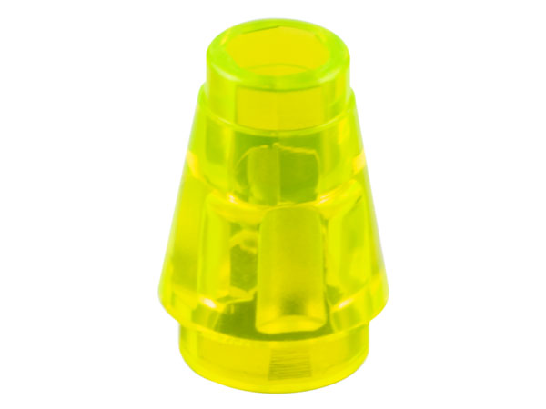 LEGO 4589b Cone 1 x 1 with Top Groove in Trans-Neon Green - Authentic LEGO Part