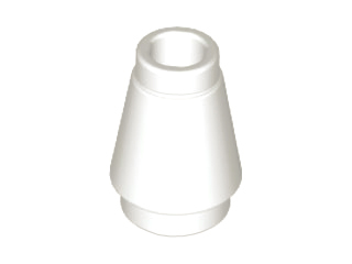 LEGO 4589b Cone 1 x 1 with Top Groove in White - Authentic LEGO Part