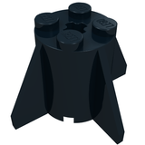 LEGO 4591 Brick, Round 2 x 2 x 2 with Fins in Black - Authentic LEGO Part