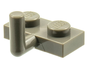 LEGO 4623a Plate, Modified 1 x 2 with Bar Arm Up (Horizontal Arm 6mm) in Dark Gray - Authentic LEGO Part