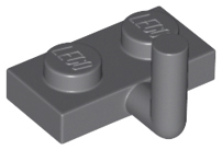 LEGO 4623b Plate, Modified 1 x 2 with Bar Arm Up (Horizontal Arm 5mm) in Dark Bluish Gray - Authentic LEGO Part
