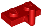 LEGO 4623b Plate, Modified 1 x 2 with Bar Arm Up (Horizontal Arm 5mm) in Red - Authentic LEGO Part