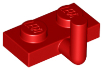 LEGO 4623b Plate, Modified 1 x 2 with Bar Arm Up (Horizontal Arm 5mm) in Red - Authentic LEGO Part