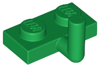 LEGO 4623b Plate, Modified 1 x 2 with Bar Arm Up (Horizontal Arm 5mm) in Green - Authentic LEGO Part