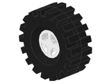 LEGO 4624c03 Wheel 8mm D. x 6mm with Black Tire 21mm D. x 9mm Offset Tread Medium (4624 / 4084) - Main Product Image