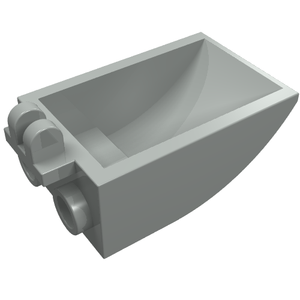 LEGO 4626 Vehicle, Digger Bucket 2 x 3 Curved Bottom, Hollow, with 2 Fingers Hinge in Light Gray - Authentic LEGO Part