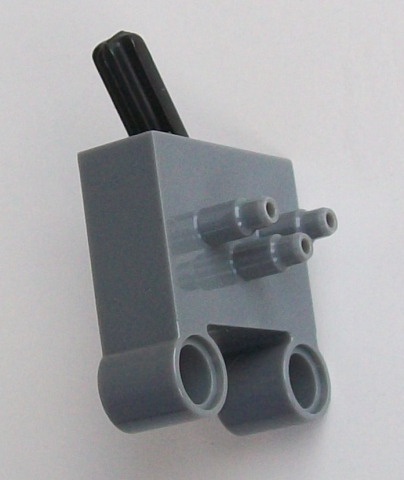 LEGO 4694cc01 Pneumatic Switch with Pin Holes and Stepped Outlets - Main Product Image