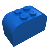 LEGO 4744 Slope, Curved 4 x 2 x 2 Double with 4 Studs in Blue - Authentic LEGO Part