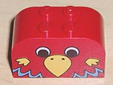 LEGO 4744pb03 Slope, Curved 4 x 2 x 2 Double with 4 Studs with Parrot Head Pattern - Main Product Image