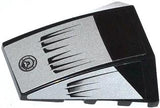 LEGO 47753pb048 Wedge 4 x 4 Triple Curved No Studs with Air Intakes and Filler Cap on Silver Background Pattern (Stickers) - Set 8132 - Main Product Image