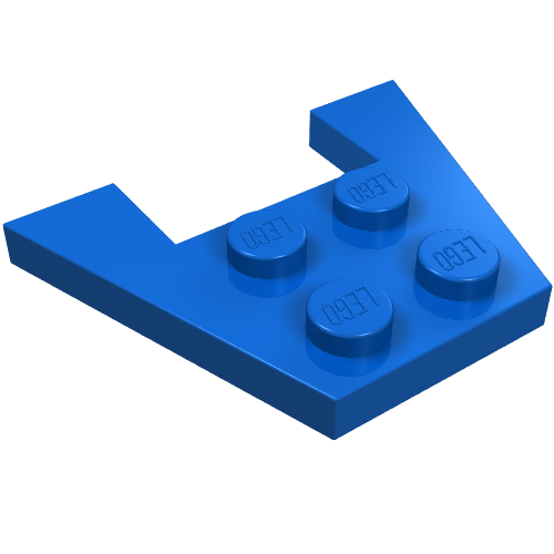 LEGO 4859 Wedge, Plate 3 x 4 without Stud Notches in Blue - Authentic LEGO Part